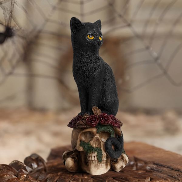 Skeletter dekorative figurer Katte og krager statuer A2