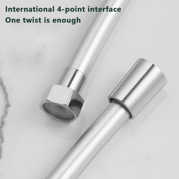 Bruseslange Universal Badeværelse Fitting PVC Blødt Baderør Silver