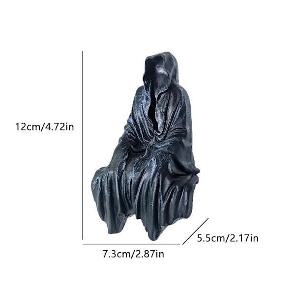 Harpiks Grim Reaper Skulptur Kunst Dekorativ Skrivebord Figur Ornamenter L