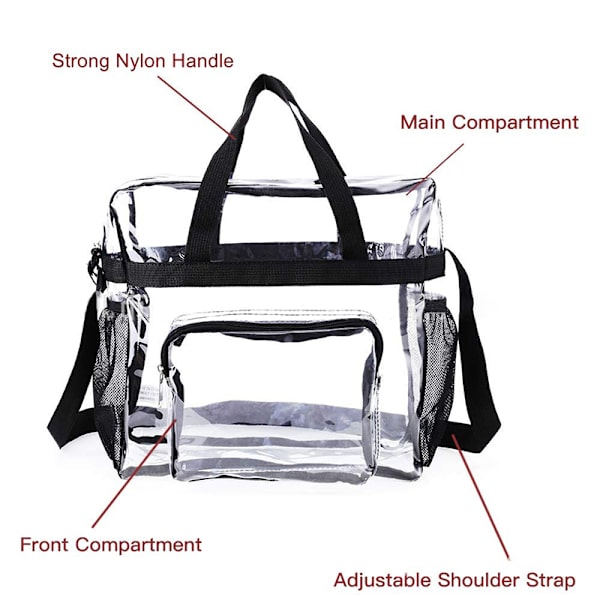 Läpinäkyvä olkalaukku, crossbody-laukku, käsilaukku Black