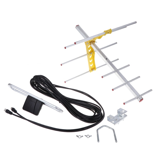 Outdoor 100 Mile Amplified 8 Yagi Antenna HD TV pitkän kantaman