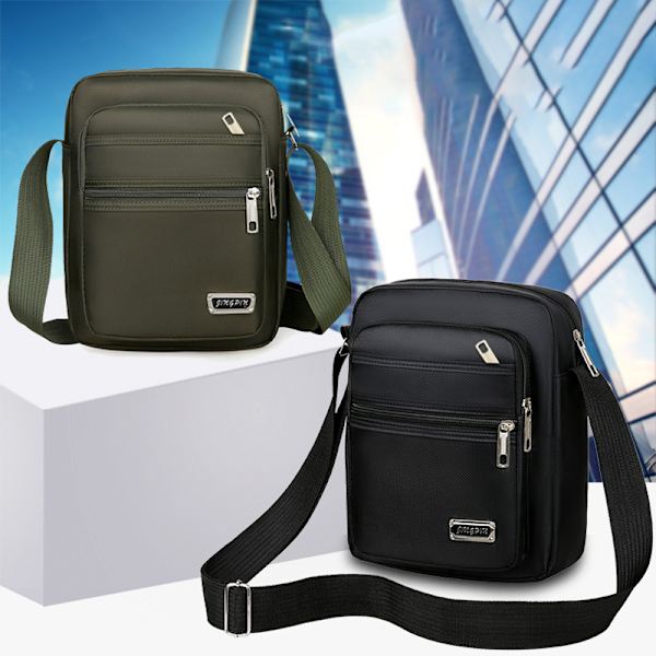 Axelväskor Resor Casual Förvaring Axelväska Messenger Bags Green 4 zippers