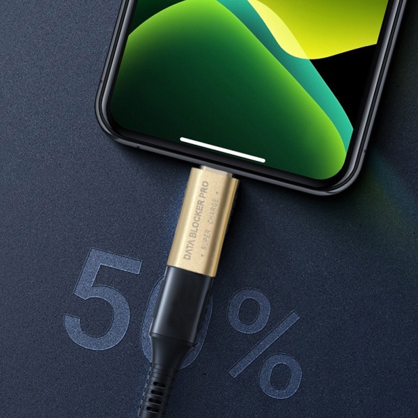 1 PC USB Type-C Data Blocker Juice Jacking Gray