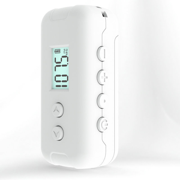 Pocket FM Radio Bærbar Mini DSP Radio Udendørs Sport White