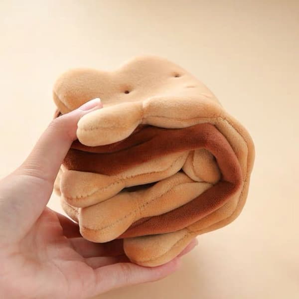 1X Kjeksform Blyantboks Plysj Cookies Blyantpose