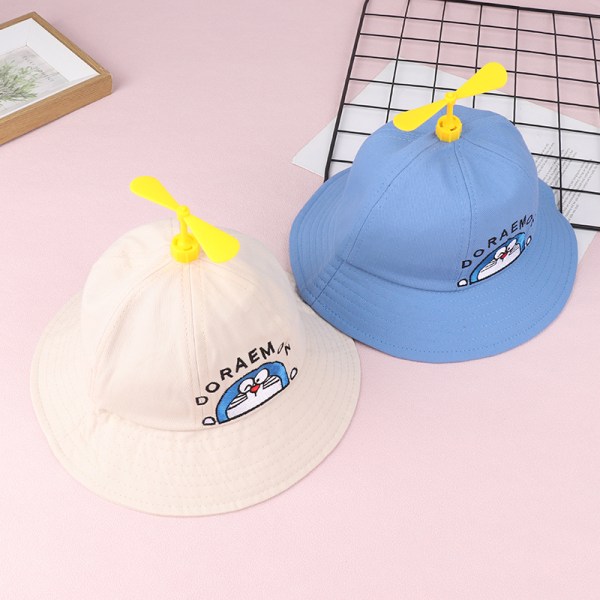 Doraemon Small Propeller Children Baby Fisherman Hat Mesh Cap Pink