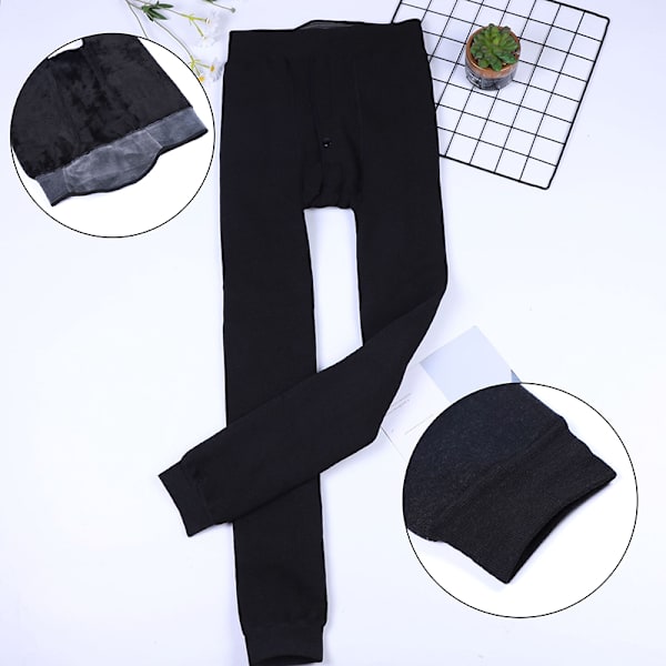 Ull Base Layer Bukser Herre Ull Baselayer Termisk Undertøy Black