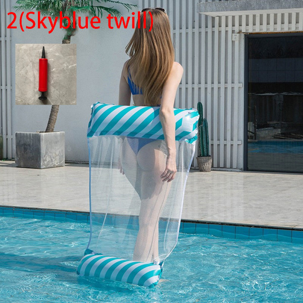 Flydende vand hængekøje oppustelig pool flydende seng stol Skyblue twill-B