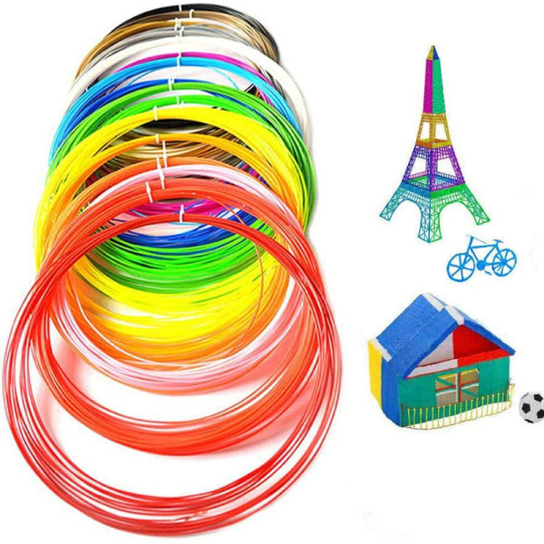 3D Pen Filament 12 farver 1,75 mm 3 m pr. farve 3D printmateriale 10*20*20