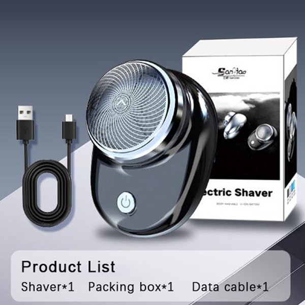 Elektrisk barbermaskine Bærbar barbermaskine Rejsebeklædning USB genopladelig Light blue