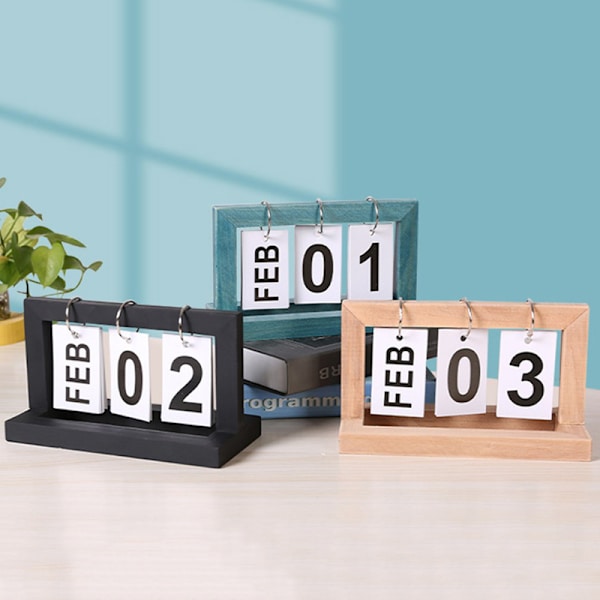 Vintage træ hjemmekalender Cafe Desktop Dekorativ A2
