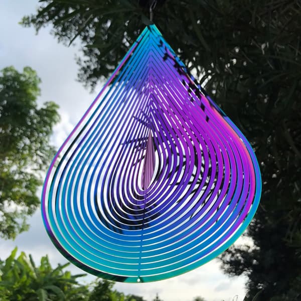 Beating Wind Spinner Rustfritt stål Roterende Wind Chime Bell Multicolor 30*20cm