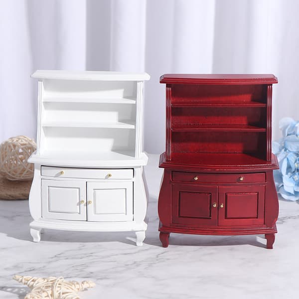 1:12 Dockhus Miniatyr Möbelskåp Skåp Dockhus White