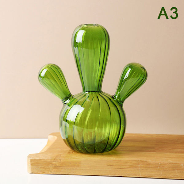 Kaktusglassvase til romdekorasjon Dekorativ glassflaske A3