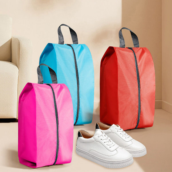 Støvtæt Vandtæt Sko Opbevaringstasker Nylon Sko Taske Pink M