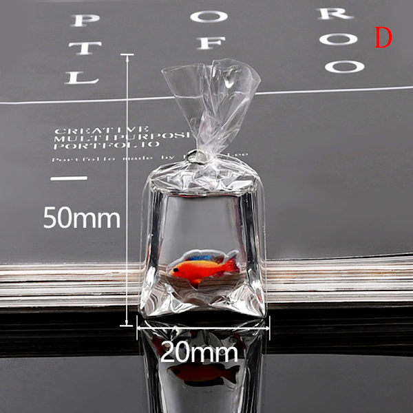 1 PC Hartsi Goldfish Charms Small Fish In Water Bag -riipus D