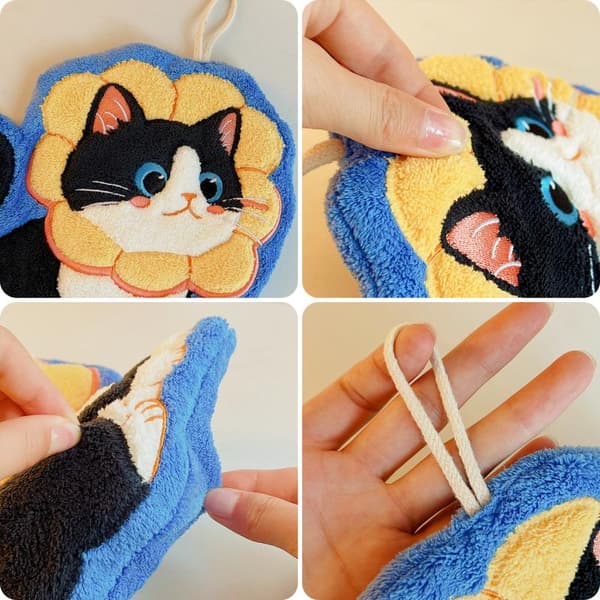 e Katt Handduk Korallfleece Stark Vattenabsorption Toalett Ha D