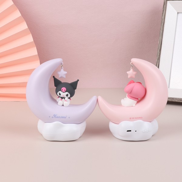 Moon LED Light Anime Kuromi Cinnamonroll Ornament Night Light A