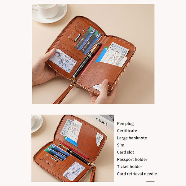 Multifunksjonell RFID Passport Lommebok RFID Passholder For A3