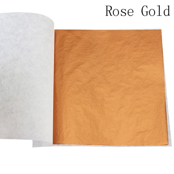 100 ark Guldfolie Bladforgyldning Håndværk Håndværkspapir Rose Gold