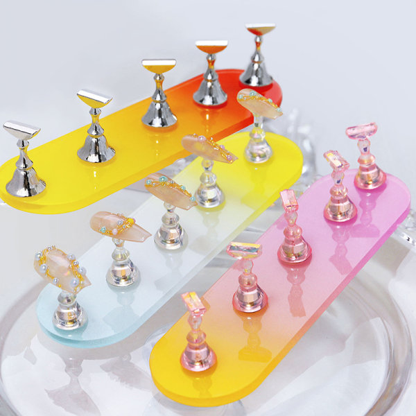 Nail Art Display Stand Magnetic Nail Art Tips Holdere Pink