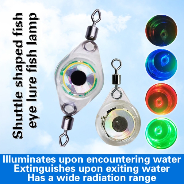 Lamp Eye Undervandslampe Natfiskeri Vandtæt Led Lampe Double Ring Blue 1PCS