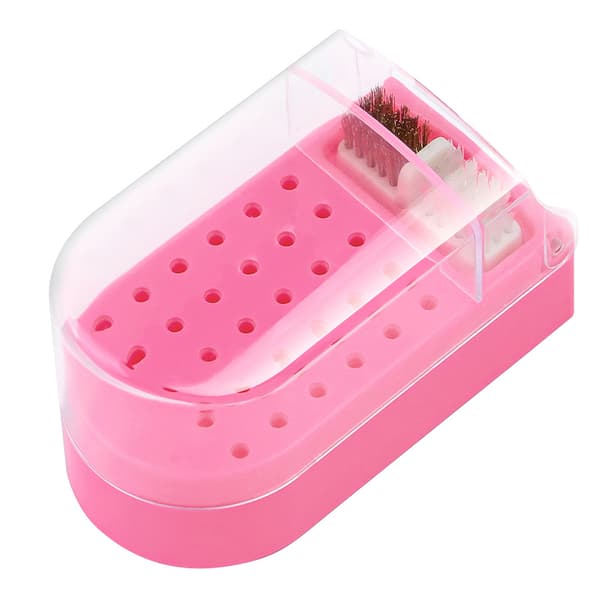 30-hulls Nail Art Slipehode Oppbevaringsboks Drill Oppbevaringsboks White