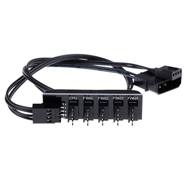 1 Til 5 4Pin CPU køleboks blæser Hub splitter adapter strømkabel