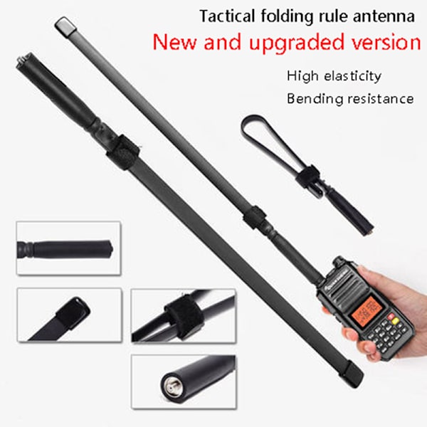 1 stk 47 cm sammenleggbar antenne for UV-5R 9R 6R UV82 tilbehør