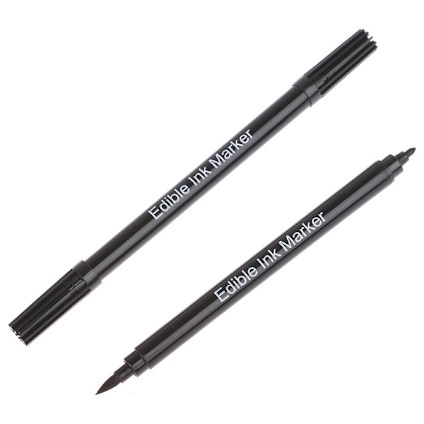 2ST Svarta färgpennor Ätbara Marker Writers