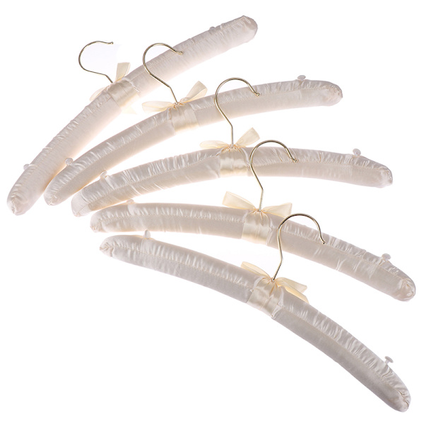 5kpl 38cm valkoinen satiini pehmustettu yläripustimet Vaatteet takki morsiamen Beige