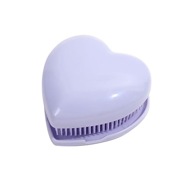 1 stk Mini hjertelomme Liten reisemassasjehårbørste Purple