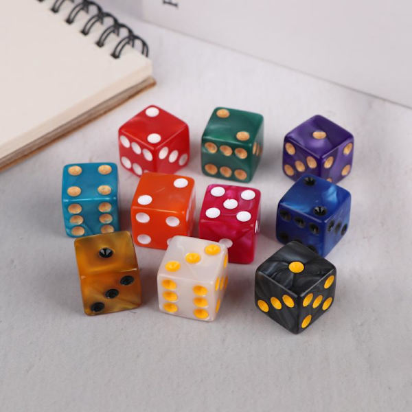6-sided terninger 16 mm akryl D6 terningesæt til DND White