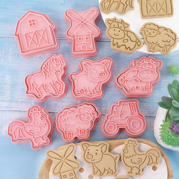 8 stk/sett Animal Cookie ters Kake dekorasjonsform
