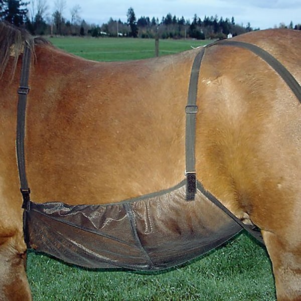 Justerbart hesteflueduk Belly Guard Net Protection Dekken Black