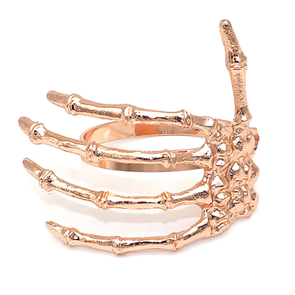 6st ihåliga servettringar Halloween Skeleton Hand Bordsring Rose Gold