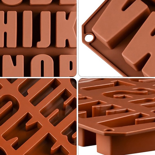 26 bokstaver Nummer Sjokolade Non-stick Silikon kakeform