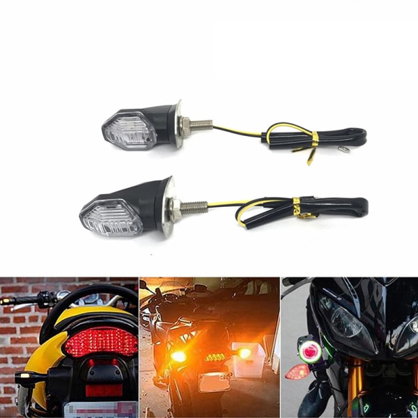 2x Universal Motorcykel Amber Blinklys Blinker Li