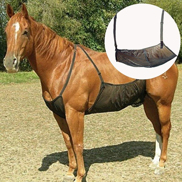 Säädettävä Horse Fly Sheet Belly Guard Net -suojapeitto Black