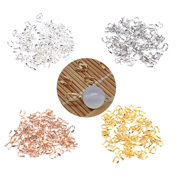 100 stk U-formede spænder trådbeskyttere DIY-fremstilling af smykker Silver