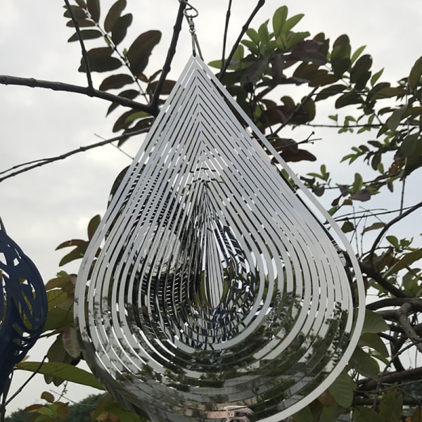 Beating Wind Spinner Rustfrit stål Roterende Wind Chime Bell Multicolor 30*20cm