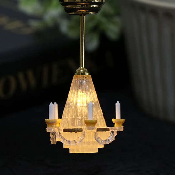 Dukkehus Miniature Loftslampe LED Lampe Stue Decor Legetøj