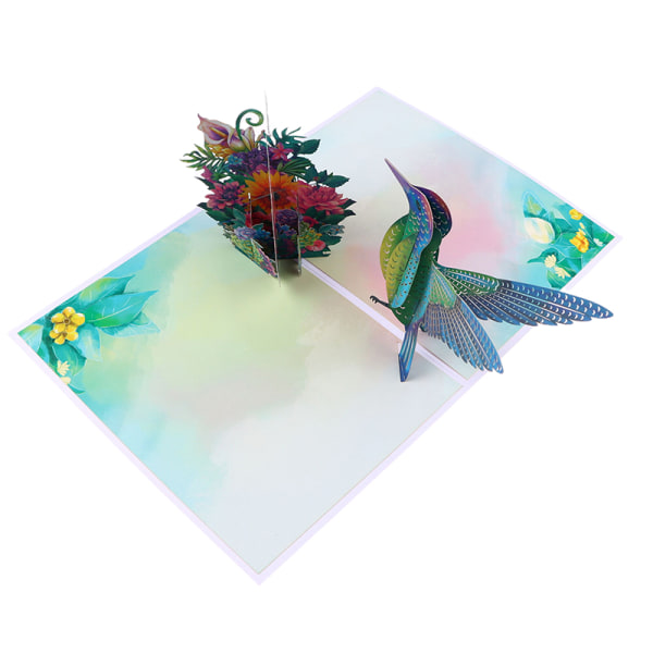 3D e Hummingbird upp kort Födelsedaghälsningkort