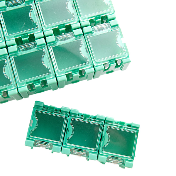 50 stk/sett Elektronisk komponentbeholder Mini Oppbevaringsbokser sett Green