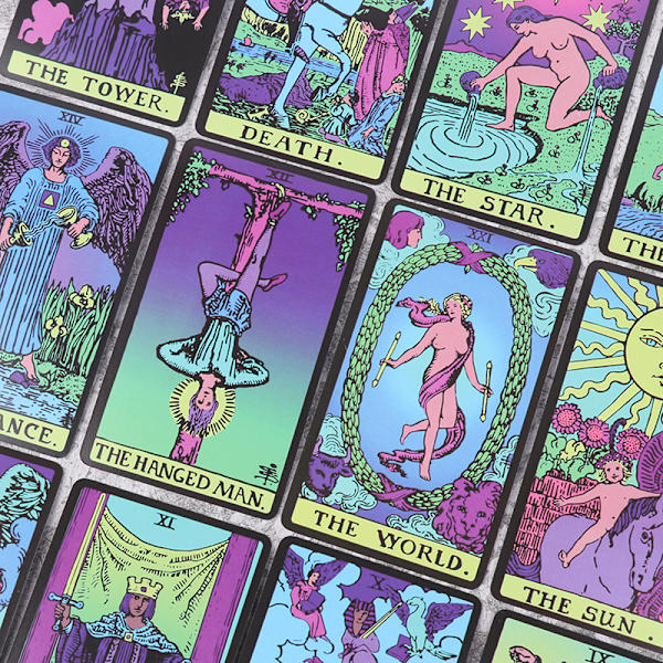 Neon Rider Tarot Card Prophecy Divination Deck Game Fate Card