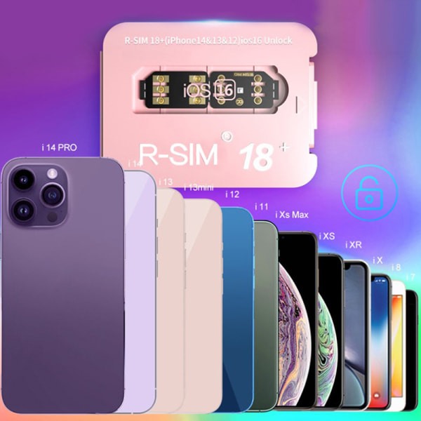 R-SIM18+ Dual-Chip CPU-oplåsningskort til IPhone14~6 Series iOS