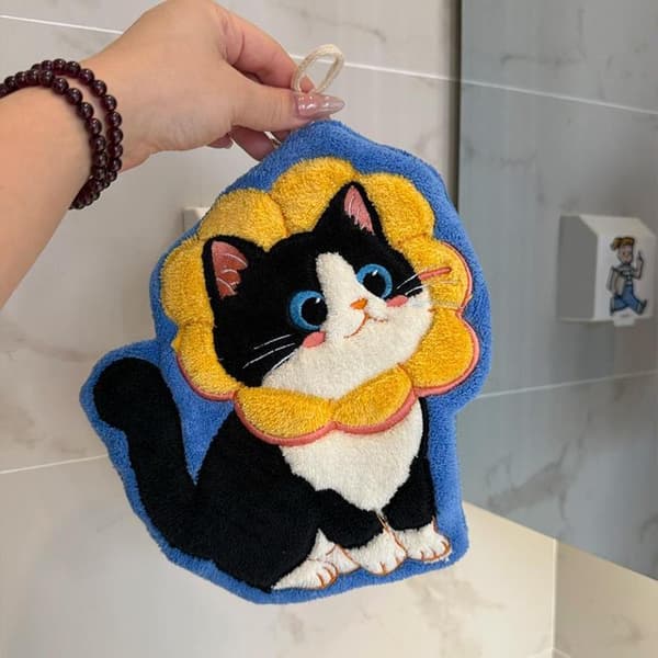 e Katt Handduk Korallfleece Stark Vattenabsorption Toalett Ha D