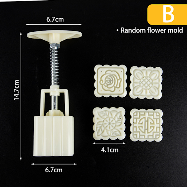 1Set Flower Mooncake Form Festival DIY Hand Pressure Fondant B