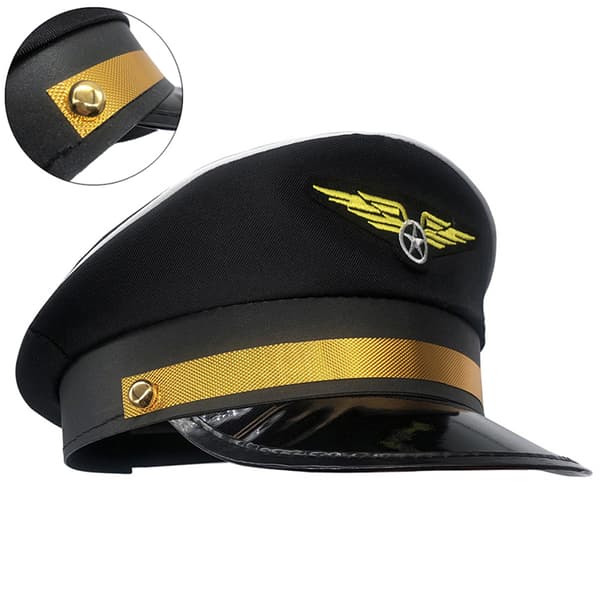 Cap Captain Hats Festdräkt Kaptener Flight Hat Black