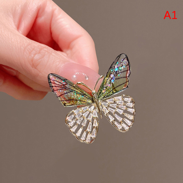 Gradient Crystal hyönteisten rintaneulaseos naisille Butterfly